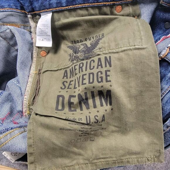 Todd Snyder Slim Fit Patched American Selvedge Denim Jeans 36x32 - Picture 14 of 16